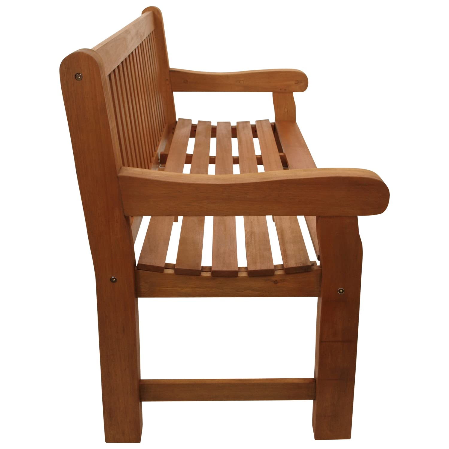 DEGAMO Gartenbank Parkbank Coventry 3-sitzer, Eukalyptus braun geölt, extra stabil im englischen Landhausstil, FSC®-Zertifiziert, Outdoor