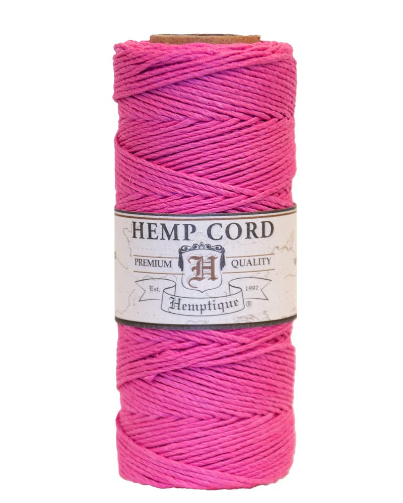 Hemptique Hemp Cord Spool 20lb 205'-Bright Pink, Other, Multicoloured, 6.06 x 6.06 x 11.9 cm