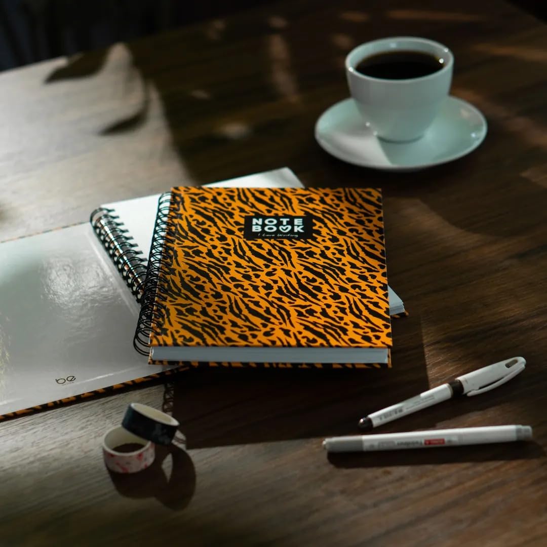 be online Spiral Notebook 17 x 24 cm Hard Cover University & High School Notebook 80 g Thick Paper, Flat Open, Ideal Courses & Reviews, Lined, 200 Pages (Golden CLAW) - Image 4