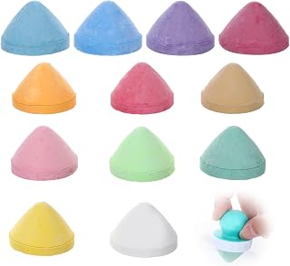 12 Pcs Colorful Mushroom Dustless Chalk 1-3,Easy Grip Sidewalk Outdoor Chalk for 1-3,Water Soluble,Dust Free, Painting, Graffiti, Art Creation, Indoor Outdoor, Refills Available