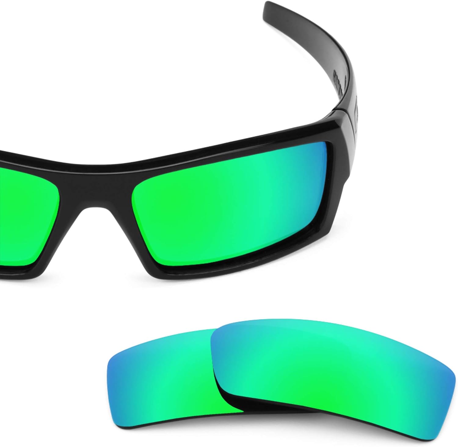 Revant Replacement Lenses for Oakley Gascan Small Sunglasses - Non-Polarized Mirrored Emerald Green