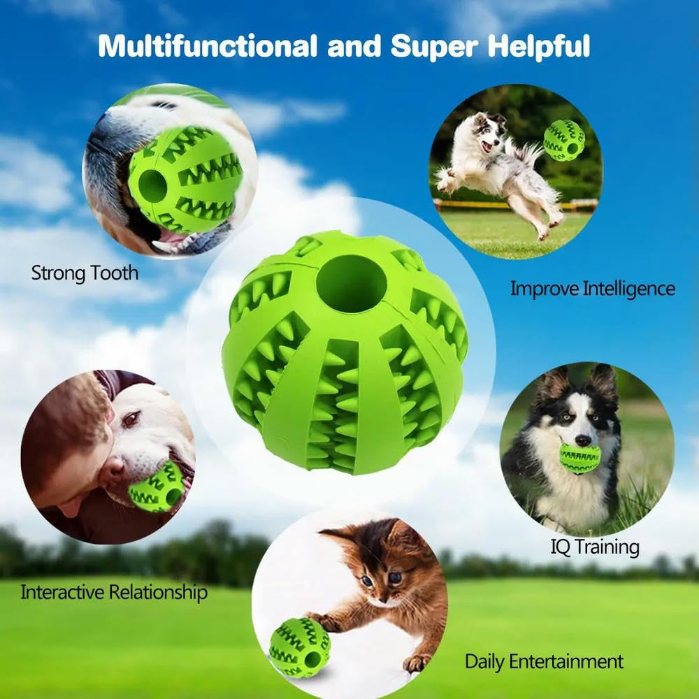 Hundespielzeug. Hundespielzeug Gummi-Hundeball for Welpen, Hundespielzeug for Haustierwelpen, große Hunde, Zahnreinigung, Snackball, Spielzeug, 2 Stück, Rosa, 6 cm(Blue 6cm)