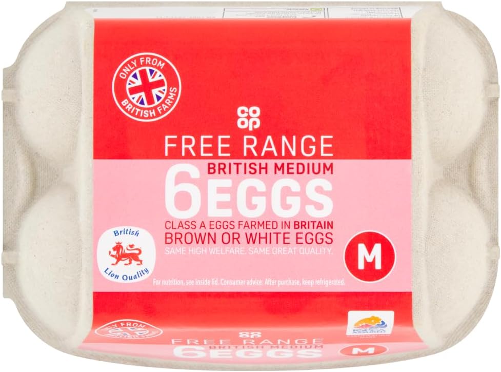 Co-op British Medium Free Range Eggs, 6pcs