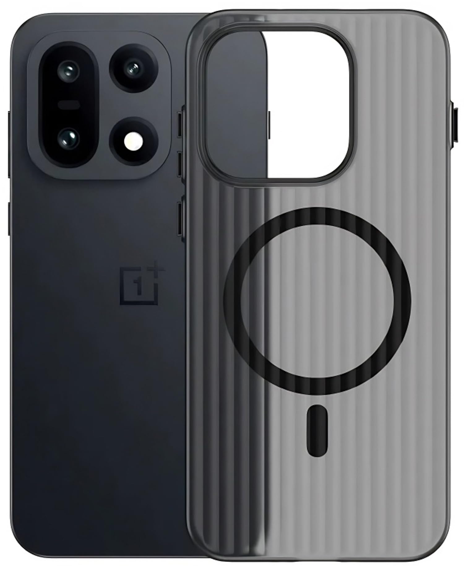 Kapa Wave Magnetic Frosted Grip Back Cover for OnePlus 15 | [MagSafe Compatible] Wireless Charging, Slim, Metal Buttons Matte Finish Back Case (Grey)-image-42