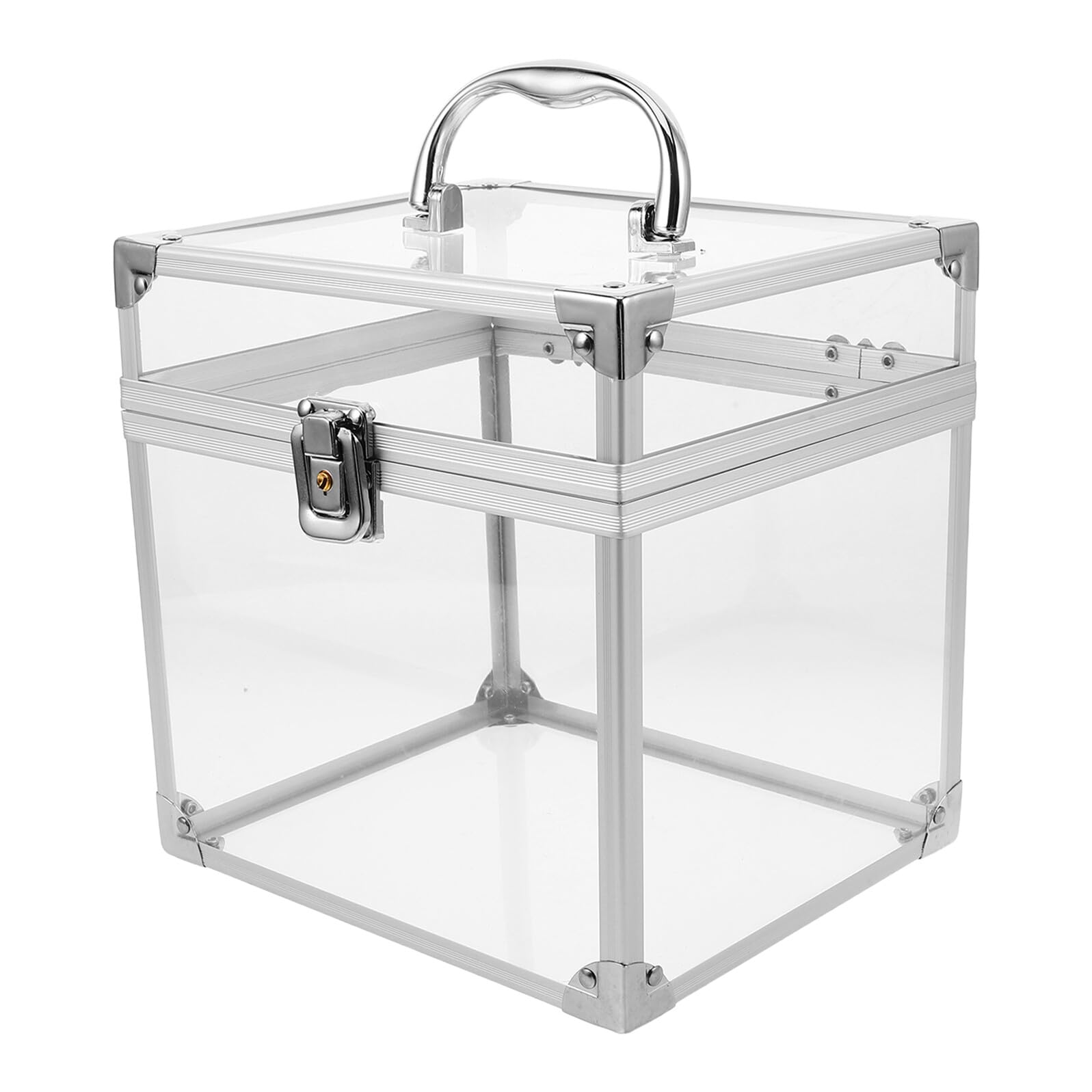 SHINEOFI Scatola Porta Vinili in Acrilico con Manici, Organizer per CD e Dvd, Grande Capacità di Archiviazione per Scrivania e Camera da Letto Elegante e Funzionale