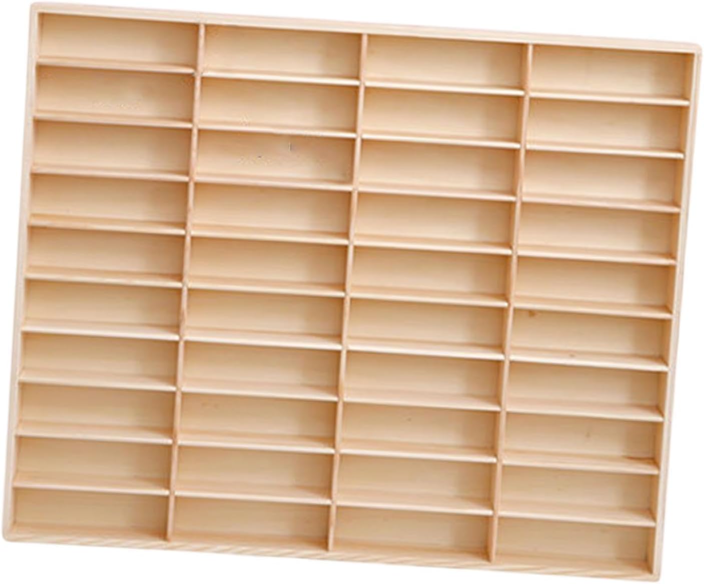 コレクションケース（5×10マス/扉なしver) - もりもり工房オンラインショップ スケール対応 木製ミニカーディスプレイラック 40 グリッド 扉なし フィギュア収納コレクションケース 部屋整理用 (40グリッド)