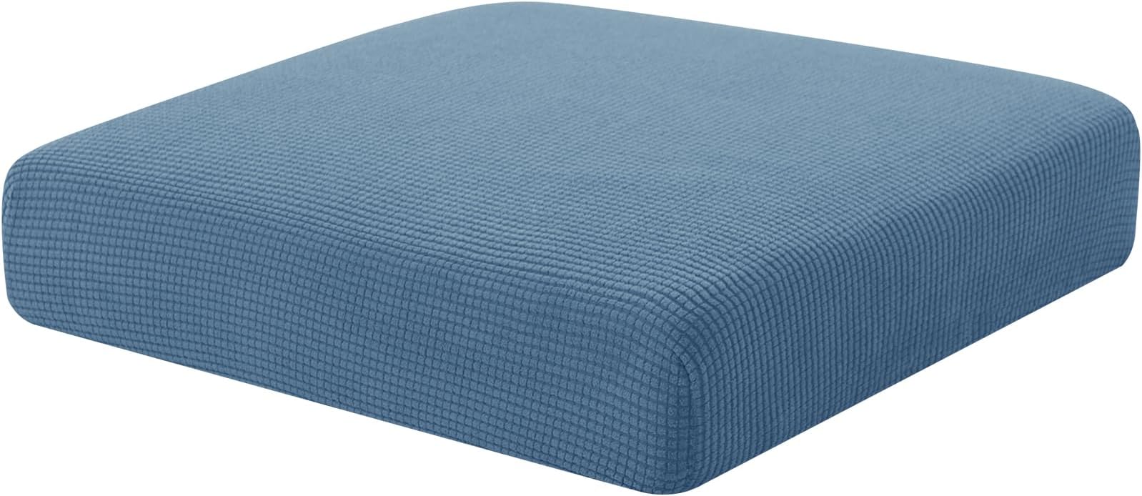 Hokway Stretch Couch Cushion Slipcovers Reversible Cushion Protector Slipcovers Sofa Cushion Protector Covers(Denim Blue, Small)