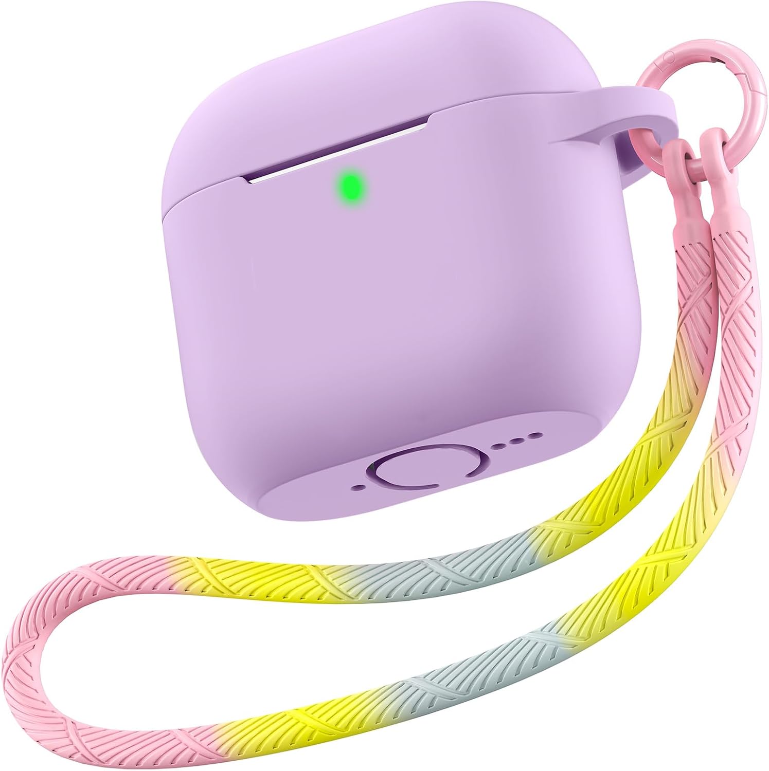 Matekxy for Airpods 4 Case Cute – 2024 Airpod 4th Generation, Soft Silicone Cover with Lanyard and Keychain, Shockproof Scratch Resistant for Women, Perfect for Commuters and Travelers, Purple