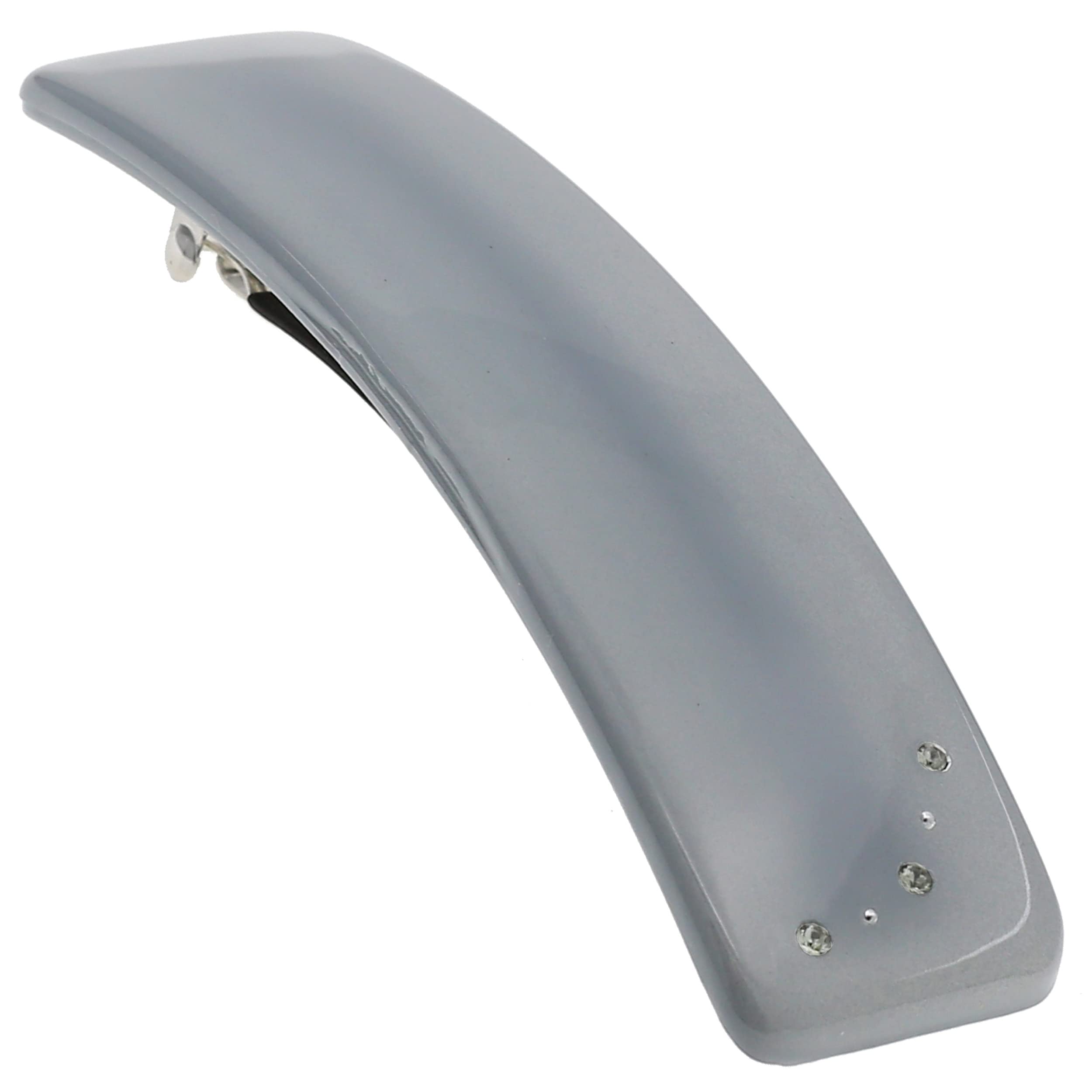 Camila Paris CP3445 French Hair Barrette Clip for Girls, Gray, Rubberized Automatic Clasp Strong Hold Grip Hair Clips for Women, No Slip and Durable