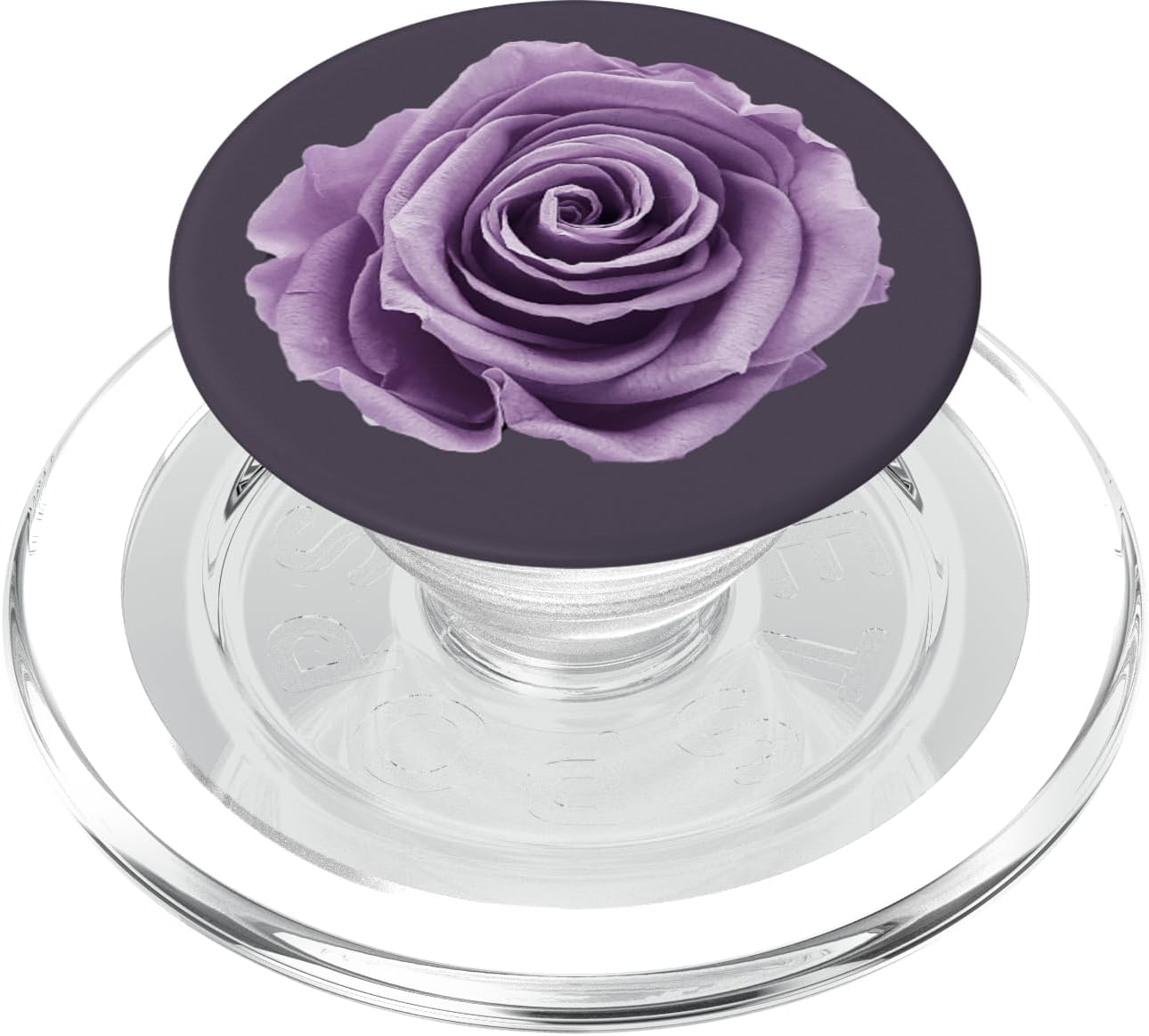 Rose in Purple Shade on Grey Background PopSockets PopGrip for MagSafe