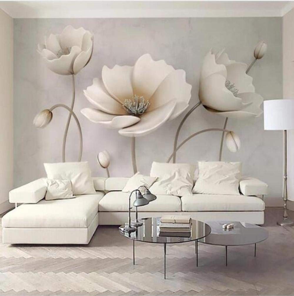 Papier peint 3D relief fleur marbre pour rénover un grand mur