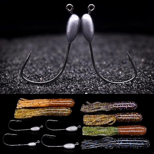 Miniatura 5 de XFISHMAN -Tubo-Jig-Cabezas-para-Lubino-Pesca-Tubo-Ganchos 116oz 18oz 316oz 14oz (Paquete de 12)