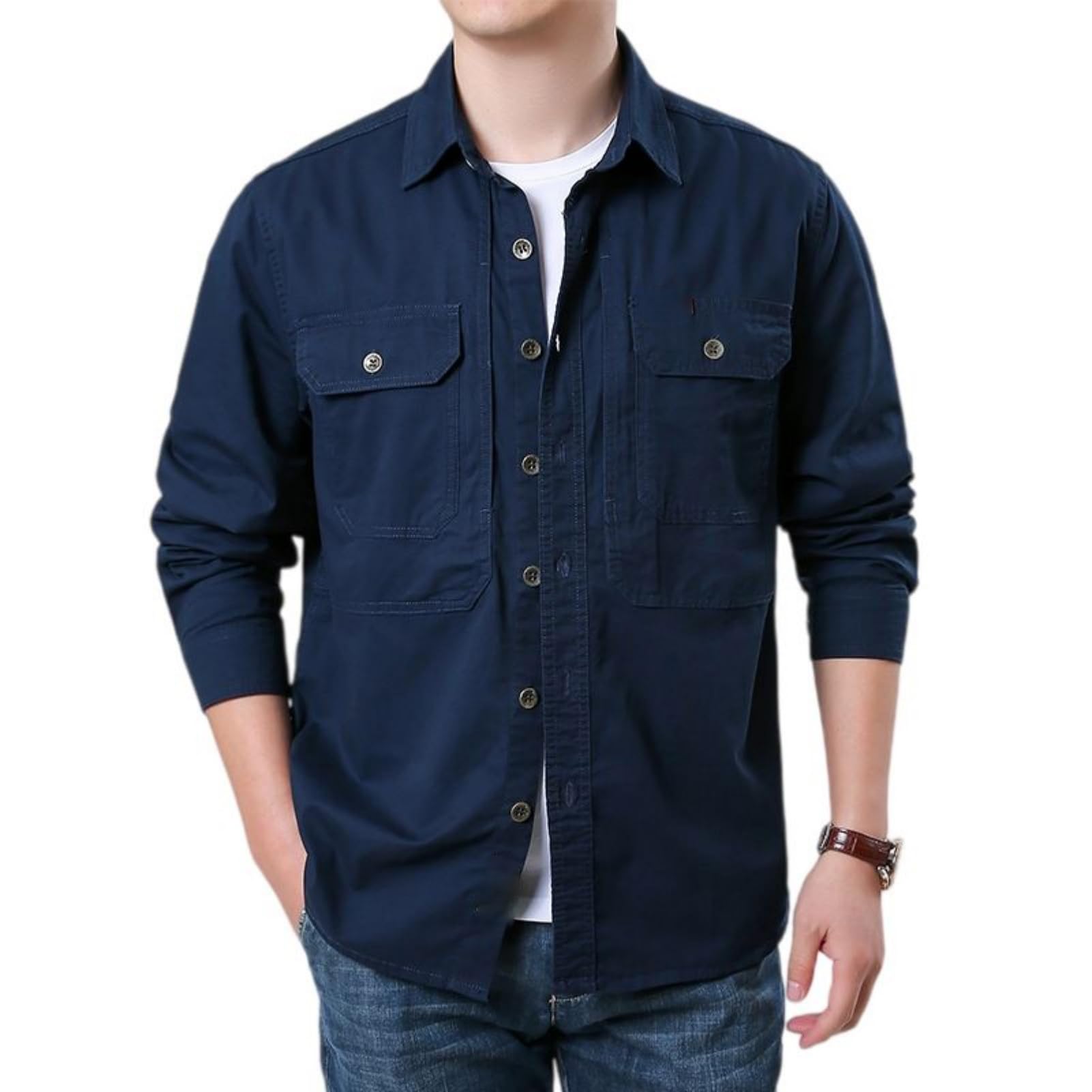 Chemise de travail durable en coton supérieur pour homme