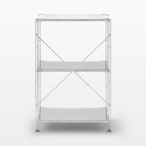MUJI Stainless Steel Unit Shelf - Stainless Steel Shelf Set Small Width 22.8" x Depth 16.1" x Height 32.7" 83267063 - 5