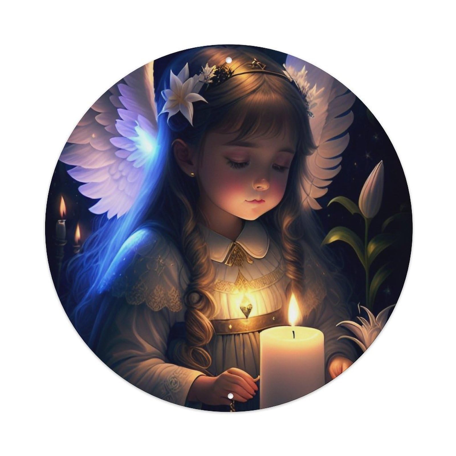 Vintage Guardian Angel Little Angels by The Candle Metal Tin Sign