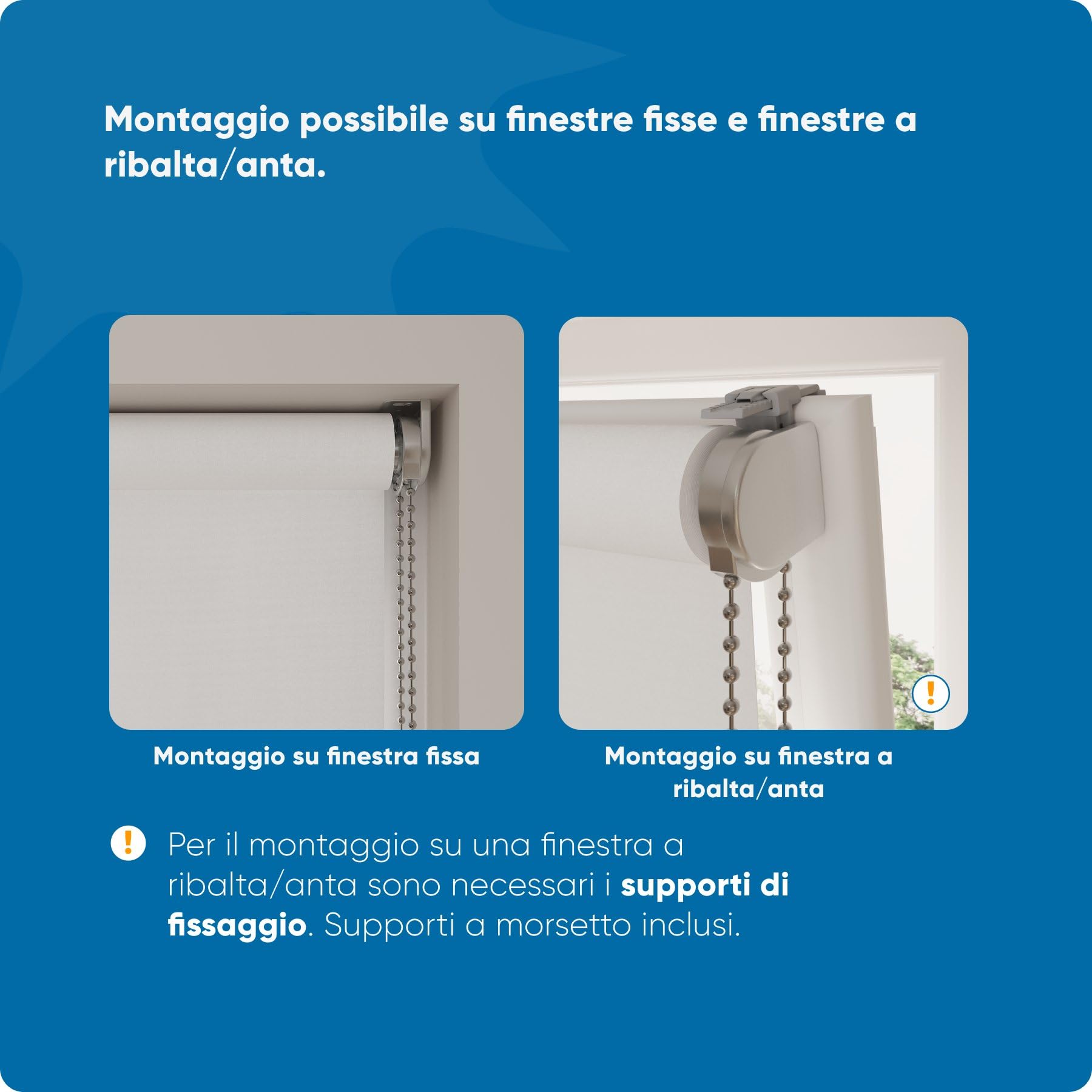 DTCH® Tenda a rullo oscurate senza fori 150 x 190 cm (LxA) Bianco, Misure da 40 a 240 cm di larghezza, tende a rullo per finestre senza forare, Tenda oscurante