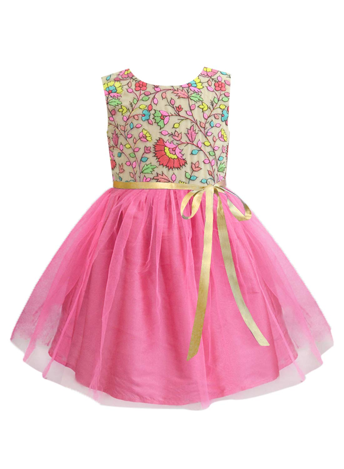 A.T.U.N. (ALL THINGS UBER NICE) Girl's Skater Knee Length Embroidered Sleeveless Stylish Party Dress