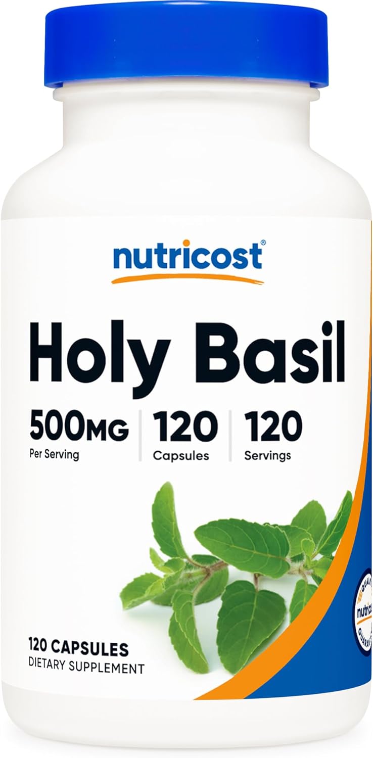 Nutricost Holy Basil Capsules 500mg, 120 Vegetarian Capsules – Gluten Free, Non-GMO Nutricost Holy Basil Capsules 500mg, 120 Vegetarian Capsules – Gluten Free, Non-GMO