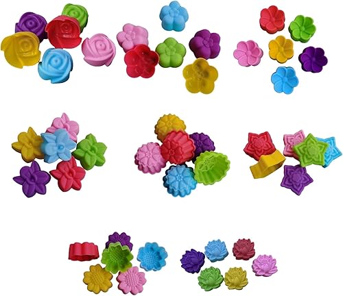 Miniatura 3 de Moldes de silicona para hornear, paquete de 6, con forma de flor, antiadherentes, fáciles de limpiar