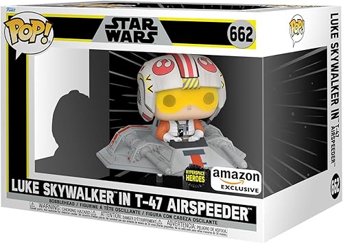 Funko Pop! Ride Super Deluxe Star Wars Hyperspace Heroes - Luke Skywalker en T-47 Airspeeder, exclusivo de Tienda