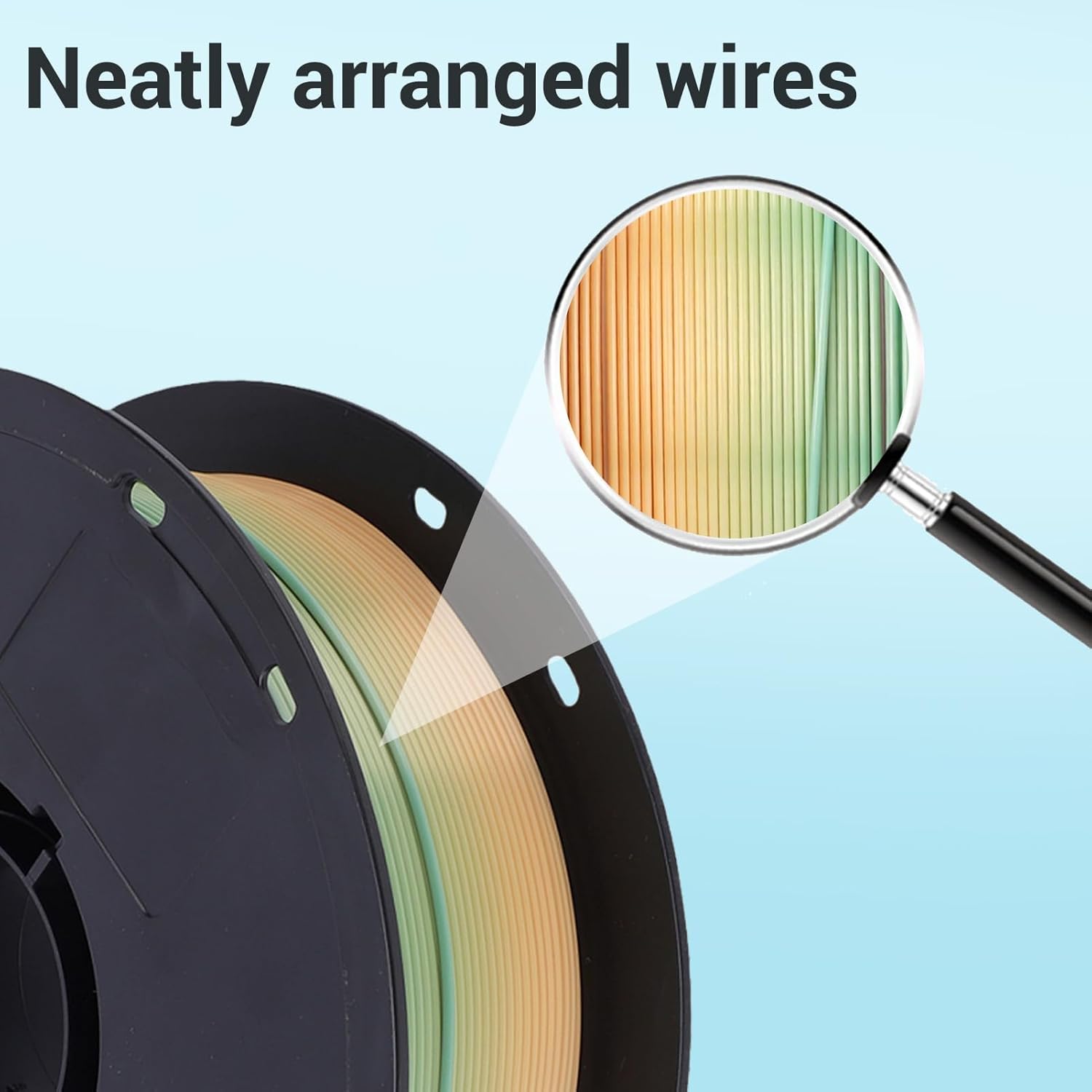 Pssopp PLA Filament 3D Printer Silky, Multicolor Gradient Stable Diameter Consistent Performance PLA Filament for Printing Supplies Nan (Silky Macaron Color)