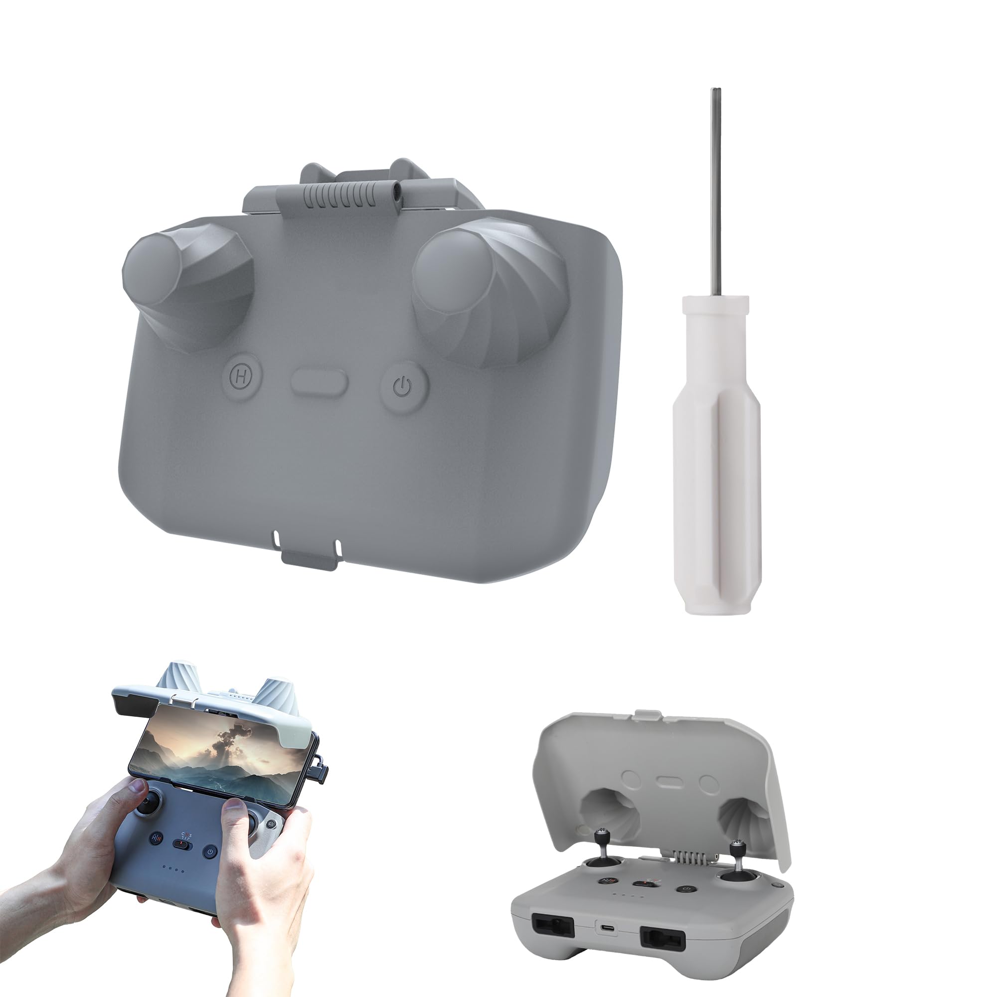 2 en 1 Pare-Soleil pour DJI RC-N3/N2/N1 Capot Solaire Housse de Protection pour Télécommande de Drone Etui Protecteur Accessoire