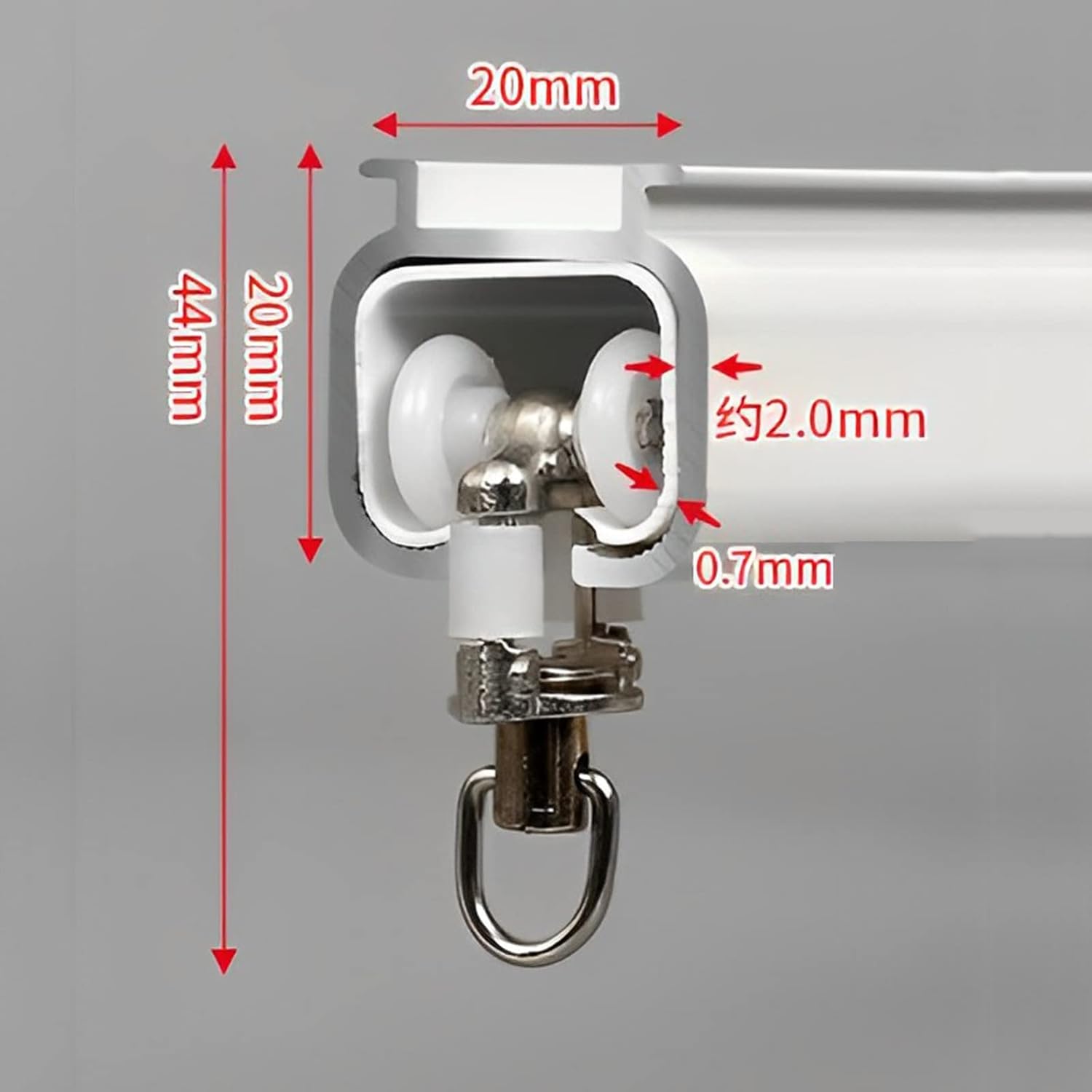 アルミ製天井カーテンレール 部屋の仕切り壁または天井に取り付け可能 110cm ピンク ベイウィンドウ キャンピングカー カーテンロ