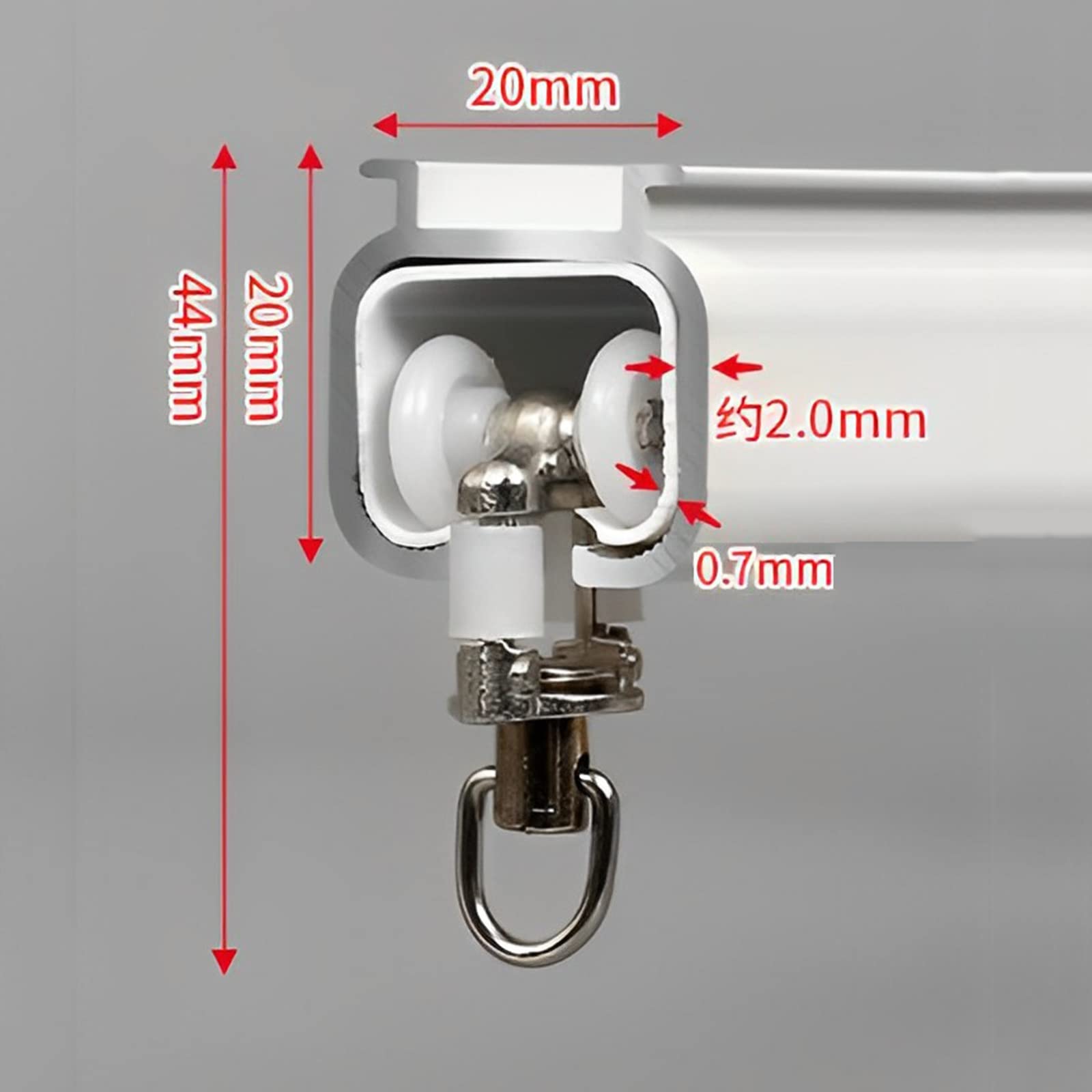 Aluminiowa szyna sufitowa o długości 6 m – wszechstronna szyna rozdzielająca pomieszczenia do zatoki i kampera, 5 m długości do montażu sufitowego lub ściennego, idealna do drzwi przesuwnych
