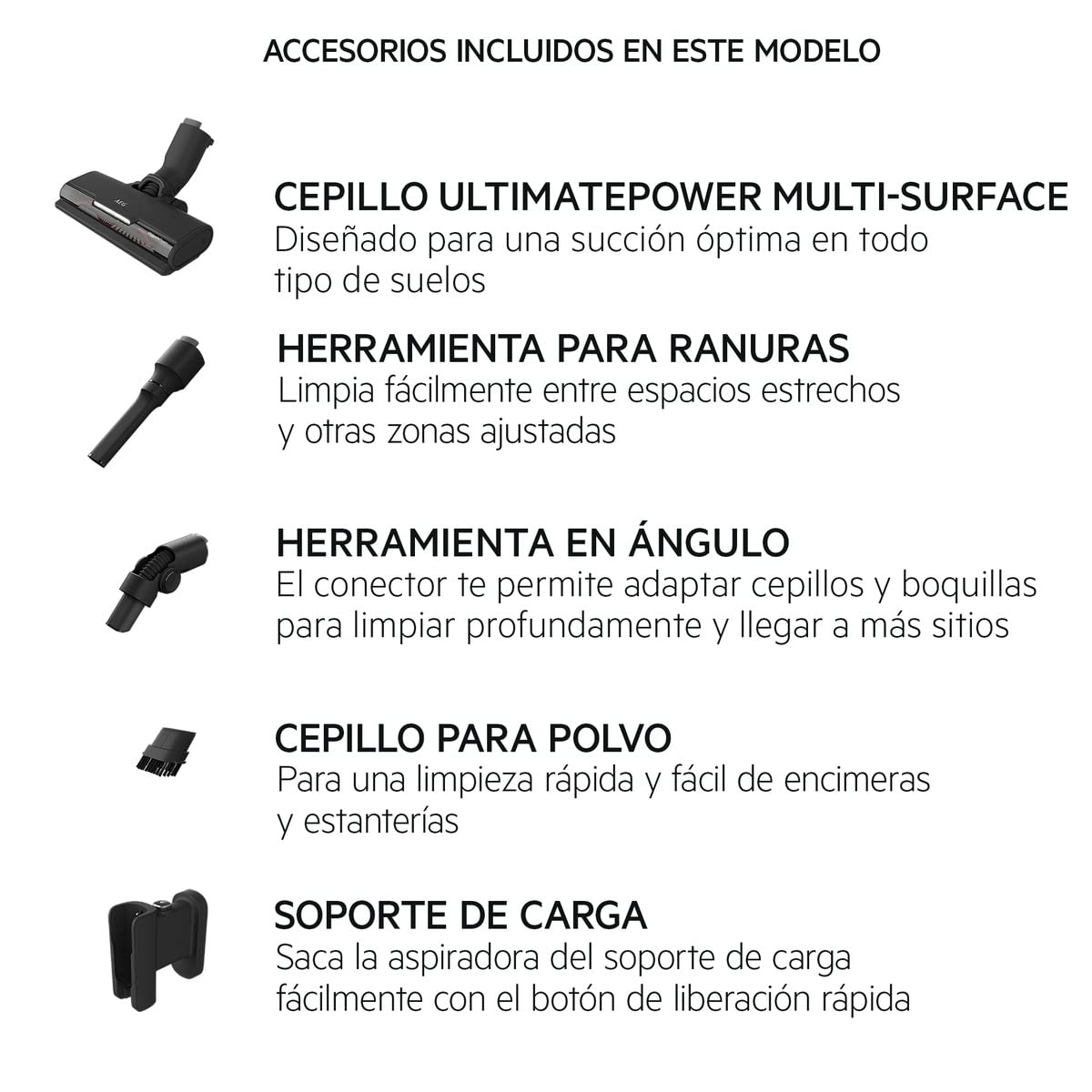 AEG AP71UB14AM Aspiradora Sin Cable, 14,4 V, Autonomía de 50 min, Batería Extraíble, Filtración en 5 Etapas, 4 Velocidades, Incluye Accesorios, Aspirador Escoba y Mano, Gris