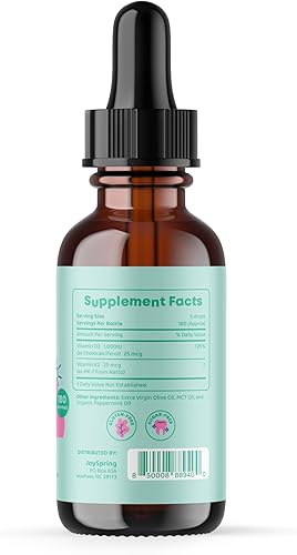 Miniatura 9 de JoySpring Gotas de vitamina D para niños pequeños para apoyar el crecimiento y multivitamínico diario con raíz de bardana y saúco para niños