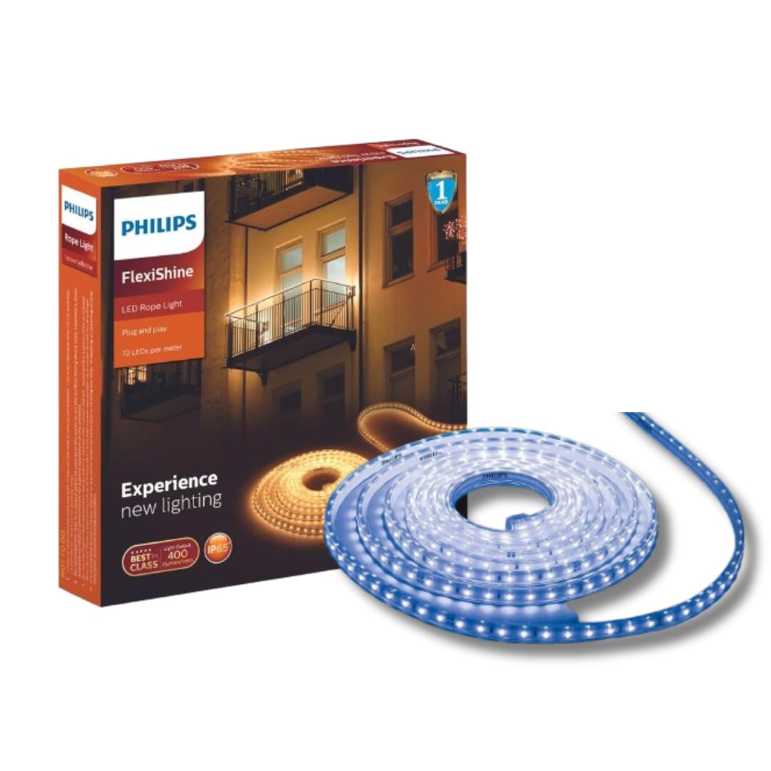 PHILIPS FlexiShine 5 Meter Plug n Play LED Rope Light (Blue) - Waterproof (IP65 Rated) and Flexible (B09HR1315V) Amazon Price History, Amazon Price Tracker