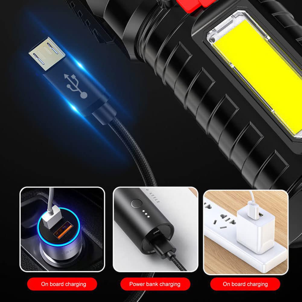Torcia elettrica ricaricabile USB ad alta potenza|Luce da campeggio|Fanali anteriori|Luce da lavoro|Torcia LED