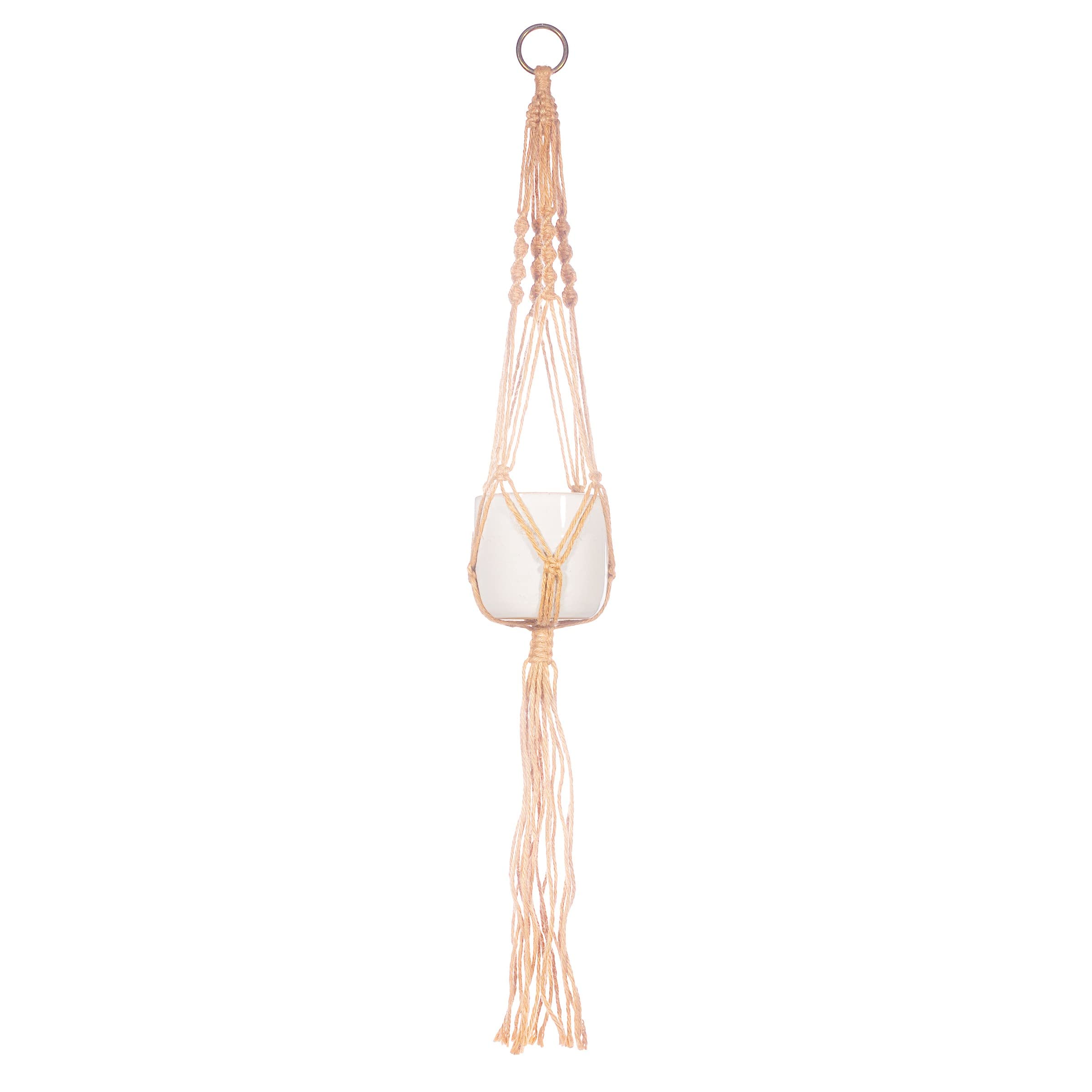 Sass & Belle Macrame Plant Hanger White Small