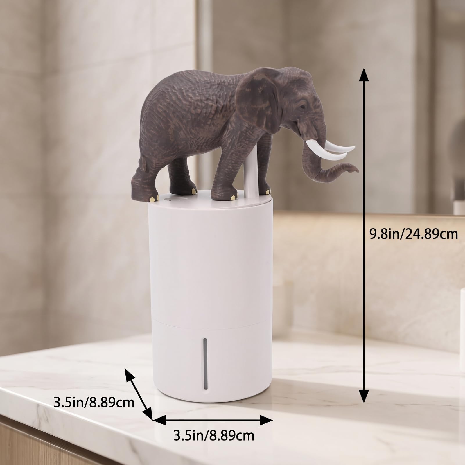 YWBL-WH Dispensador Automático de Elefante, ABS Tamaño 9,8x3,5in