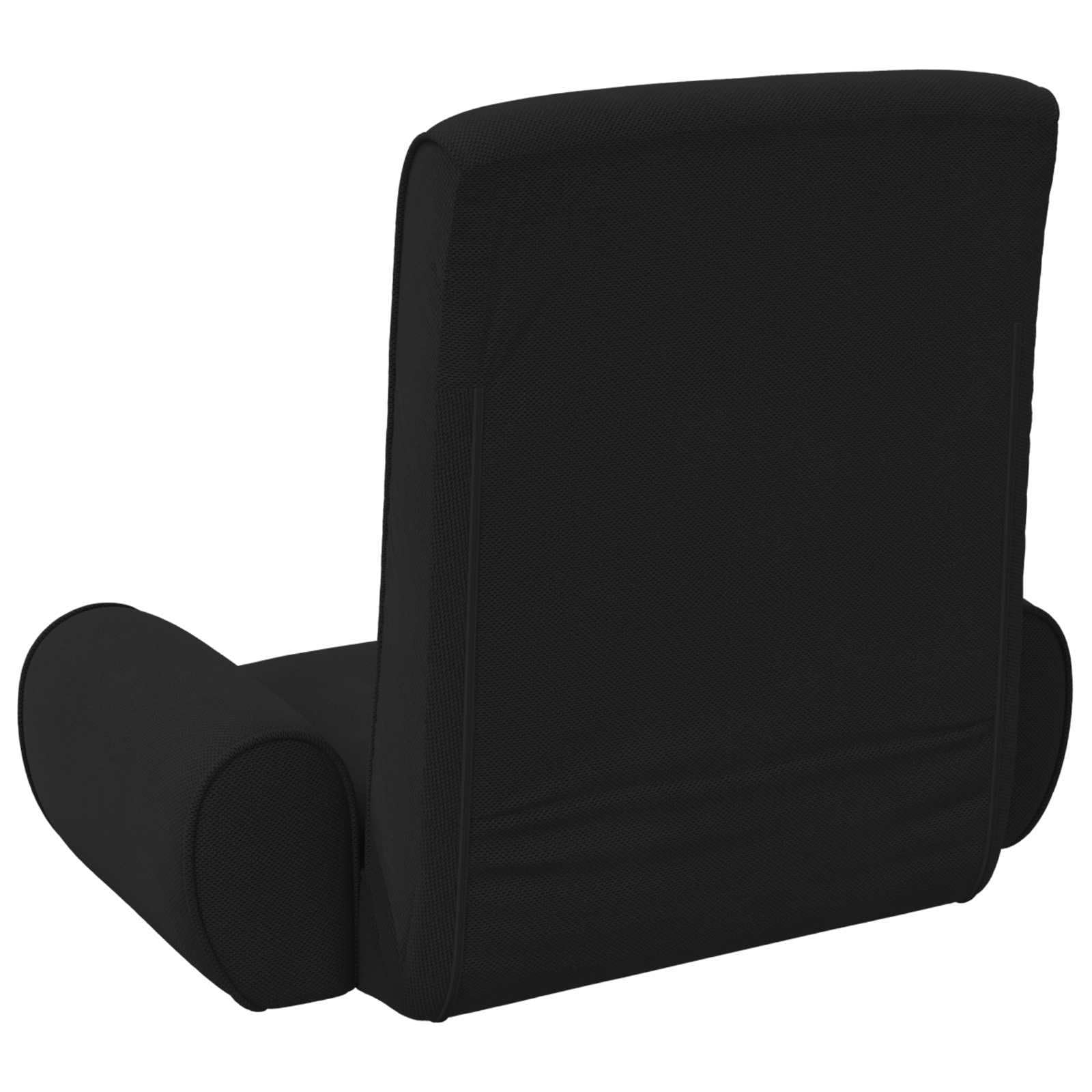 Regulowane krzesło podłogowe, czarne, gruby welur, 68 x 51 x 56 cm, z oparciem pod wieloma kątami, 90, 180 stopni, metalowa rama, do salonu, sypialni, do gier i czytania