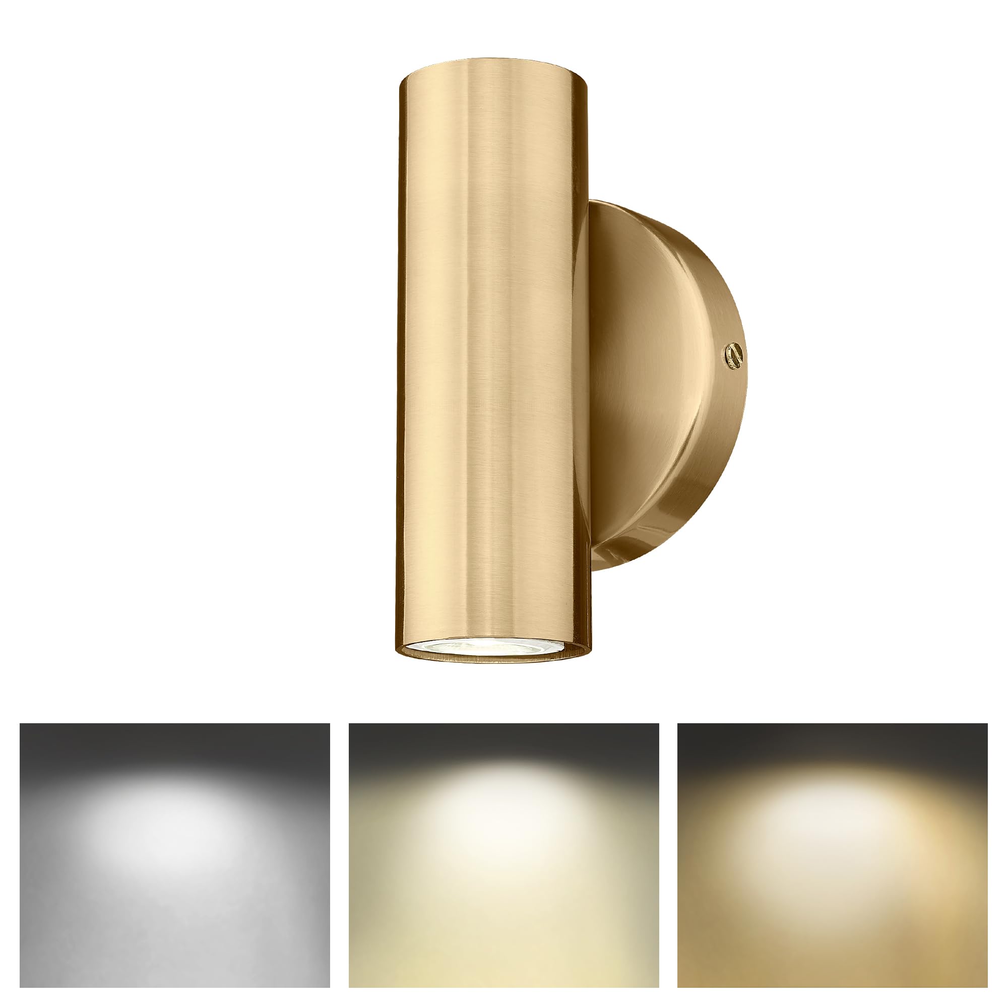 Cargifak 2-Light Wall Light, Brass Gold Wall Sconce, Indoor Up and