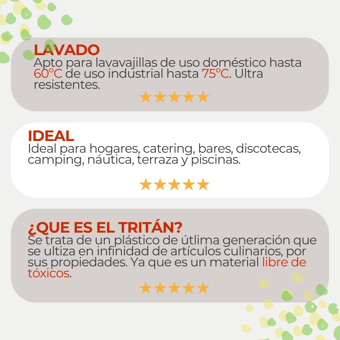 M.W. - Copas Balon Plástico Duro - Copas Gin Tonic de Tritan de 70cl, Irrompible, Reutilizable, Lavable, BPA-Free, Set de 4 - Vasos plastico duro Premium, Copa Balon plástico Perfecto Para Coctel