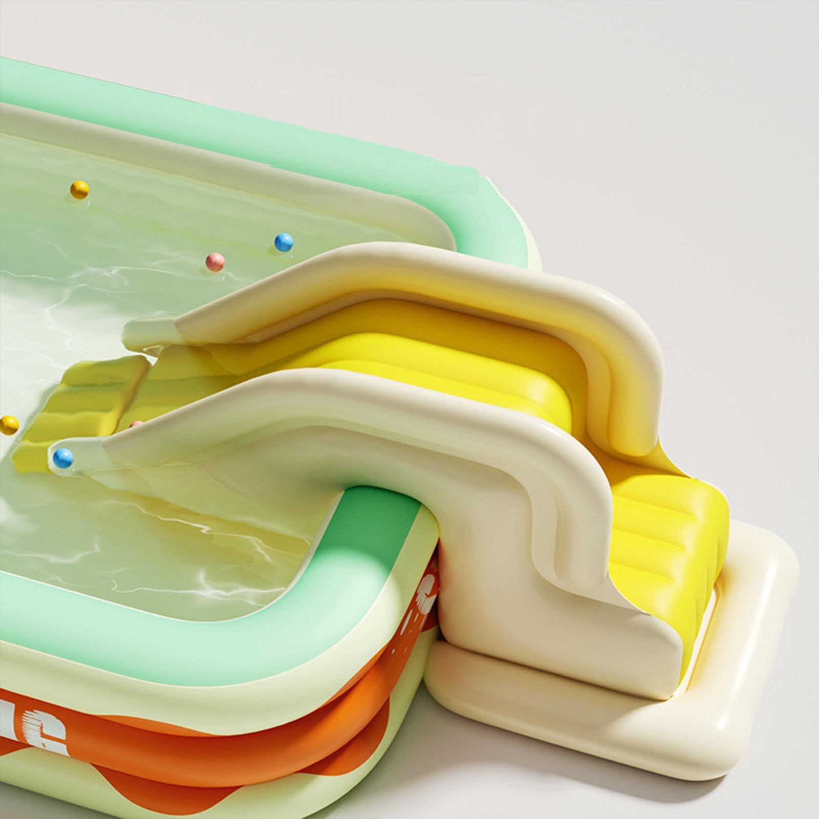 Wasserrutsche Inflatable Slide Kinder Aufblasbare Kletterrutsche Schwimmbad Zubehör Pool PVC Basis Stabil für Kindergeburtstag Innen Und Außenbereich, Gelb