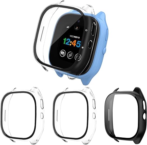 Snyeest Paquete de 3 Funda compatible con Gizmo Watch 3 protector de pantalla para niños, protector de pantalla de vidrio templado solo compatible