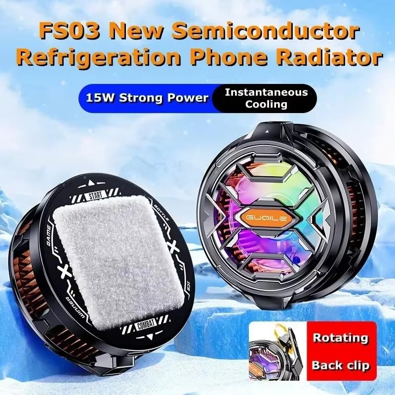 Image of BKN FS03 Fast Ultra Cooling Mobile AC Fan Radiator Magnetic | Fast Mobile Cooler for Gaming With USB Powered Universal All Smartphone Fan Cooling Radiator for Phone Gaming, Live Streaming Vlog