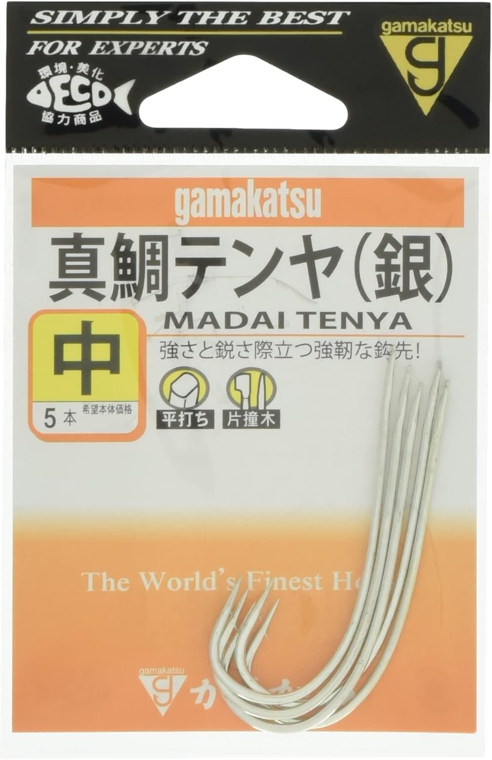 Gamakatsu single hook true sea bream Tenya in 5 pieces wood silver 67965