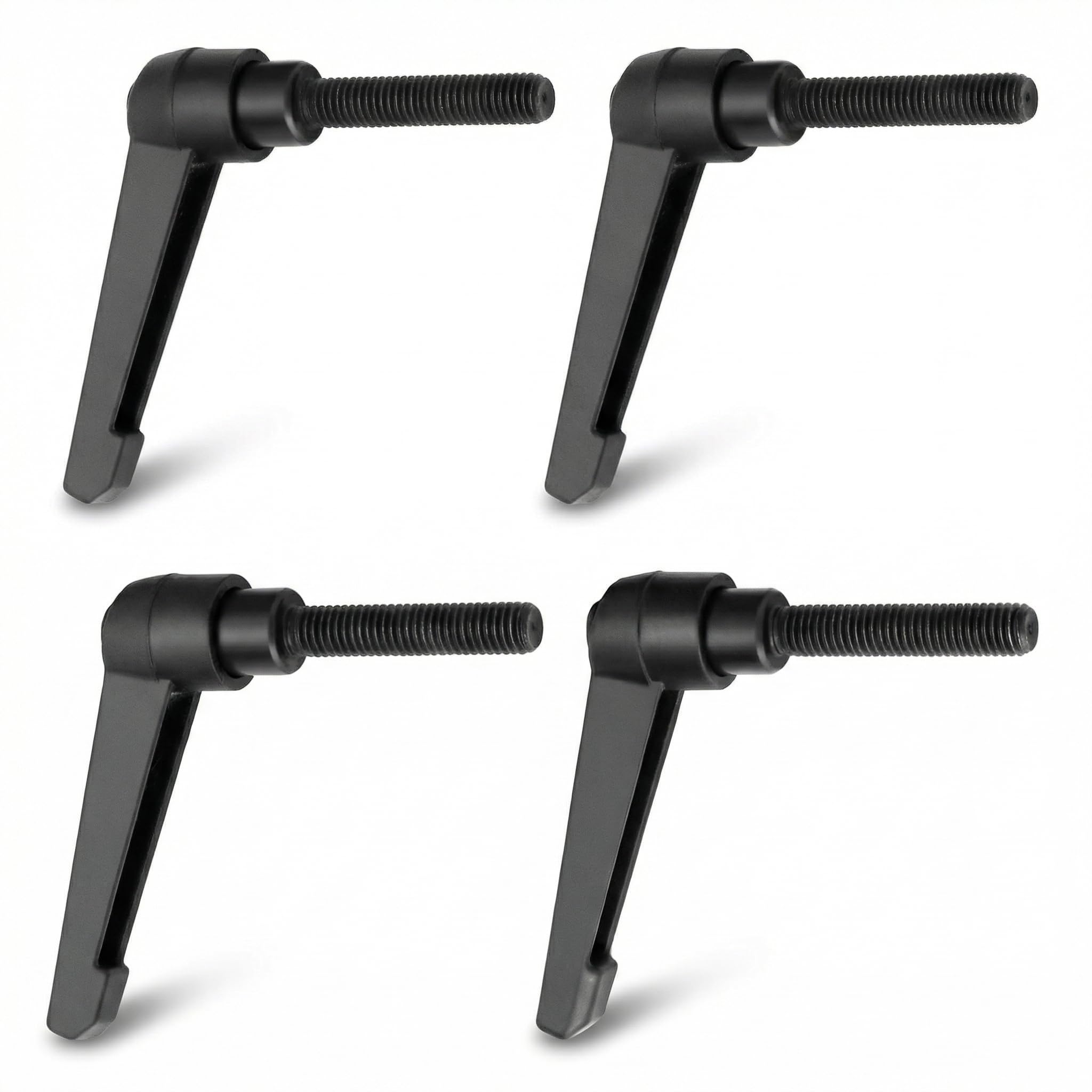 QWORK® 4 Stück M8 Klemmhebel Griff Legierung Außengewinde Verstellbarer Maschinengriffe, Fadenlänge 40mm Grifflänge 63mm