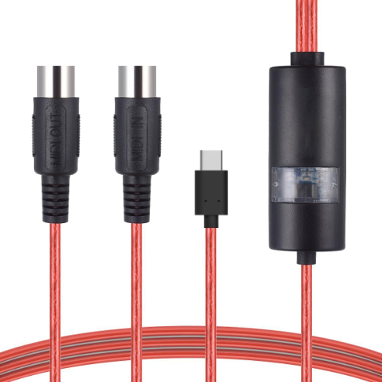 USB C MIDI Cable, Type C to MIDI Interface Cable, 5 Pin MIDI to Type C Cable Adapter, MIDI Interface in Out to USB Cord Adapter for Music Keyboard Piano to PC Laptop - 5ft-picture-15