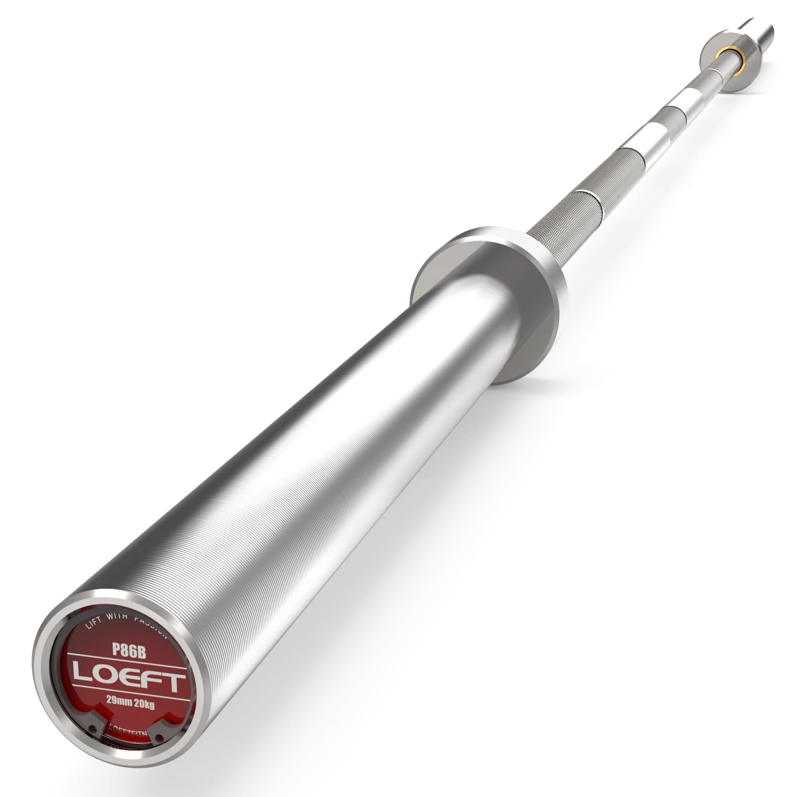LOEFT Professional Powerlifting Barbell, 7ft 20KG 29MM Olympic Powerlifting Barbell with Aggressive Knurling, 2000 lbs Capacity 205K PSI Weight Bar Fit 2" Plates for Bench, Squat, and Deadlift