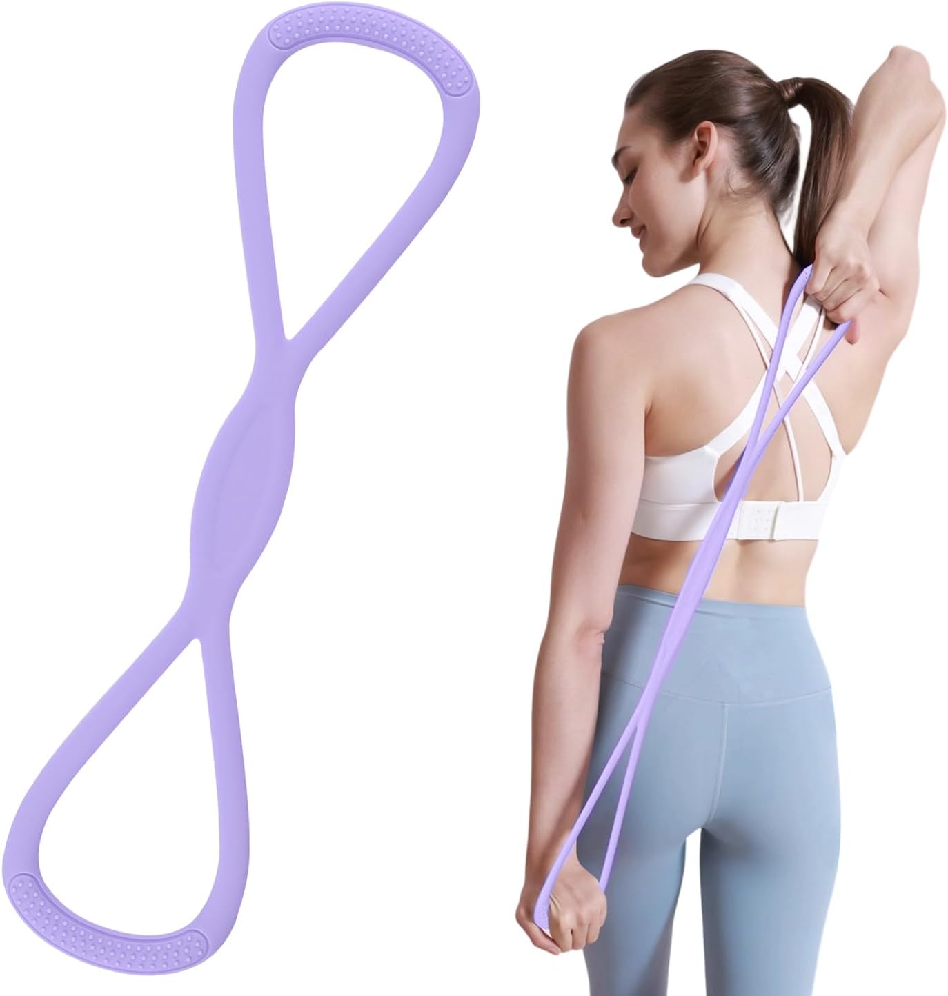 8 Shaped Resistance Rubber Band for Arms,8 Shaped Resistance Rubber Band,Figure 8 Exercise Bands for Women Men,Resistance Bands for Glutes,Back,Fullbody Yoga Pulling Rope,Not Break,Portable