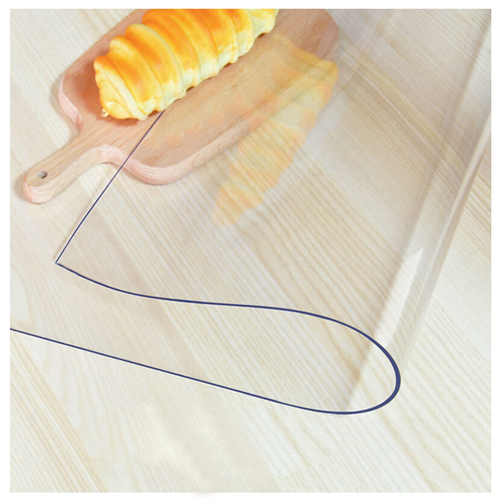 SDAFDPro Clear Table Cover Protector,Anti-hot Transparent Tablecloth for Office Computer Desk Sofa Table Dining Table - PVC Rectangle Table Mat Protector (Thickness:2mm,Size:50x220cm/19.7x86.6in)