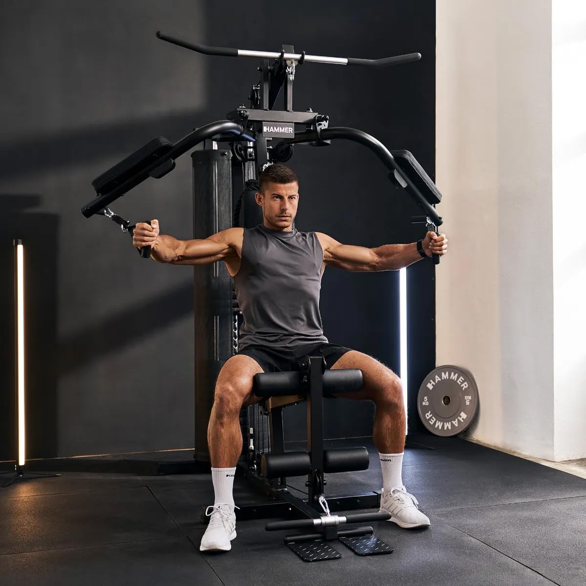 HAMMER Finnlo Kraftstation Autark 600 – Heimtrainer für Zuhause mit Cable-Cross-Funktion