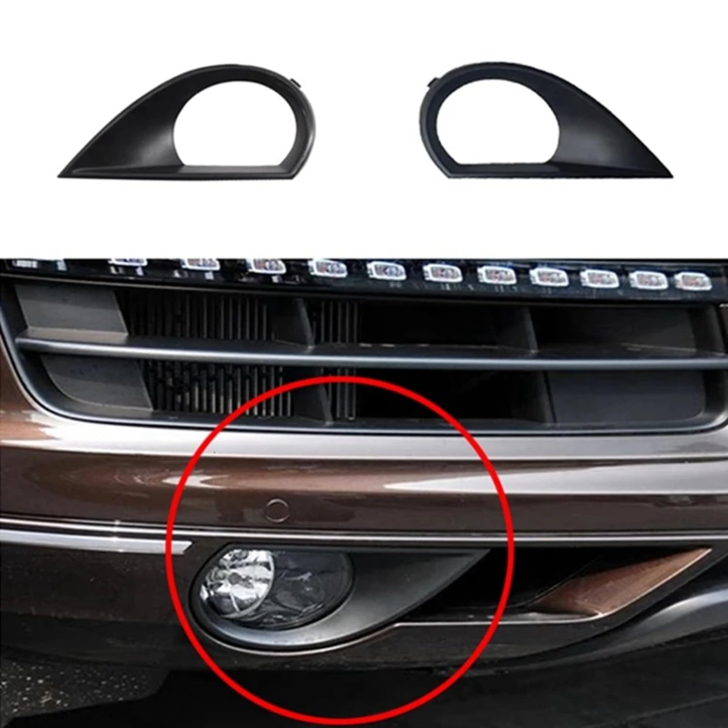 Cache Antibrouillard Compatible avec Q7 2010 2011 2012 2013 2014 2015 Auto Avant Gauche Droite Pare-Chocs Antibrouillard Lampe Gril Antibrouillard Grille D'aération 4L0807489A