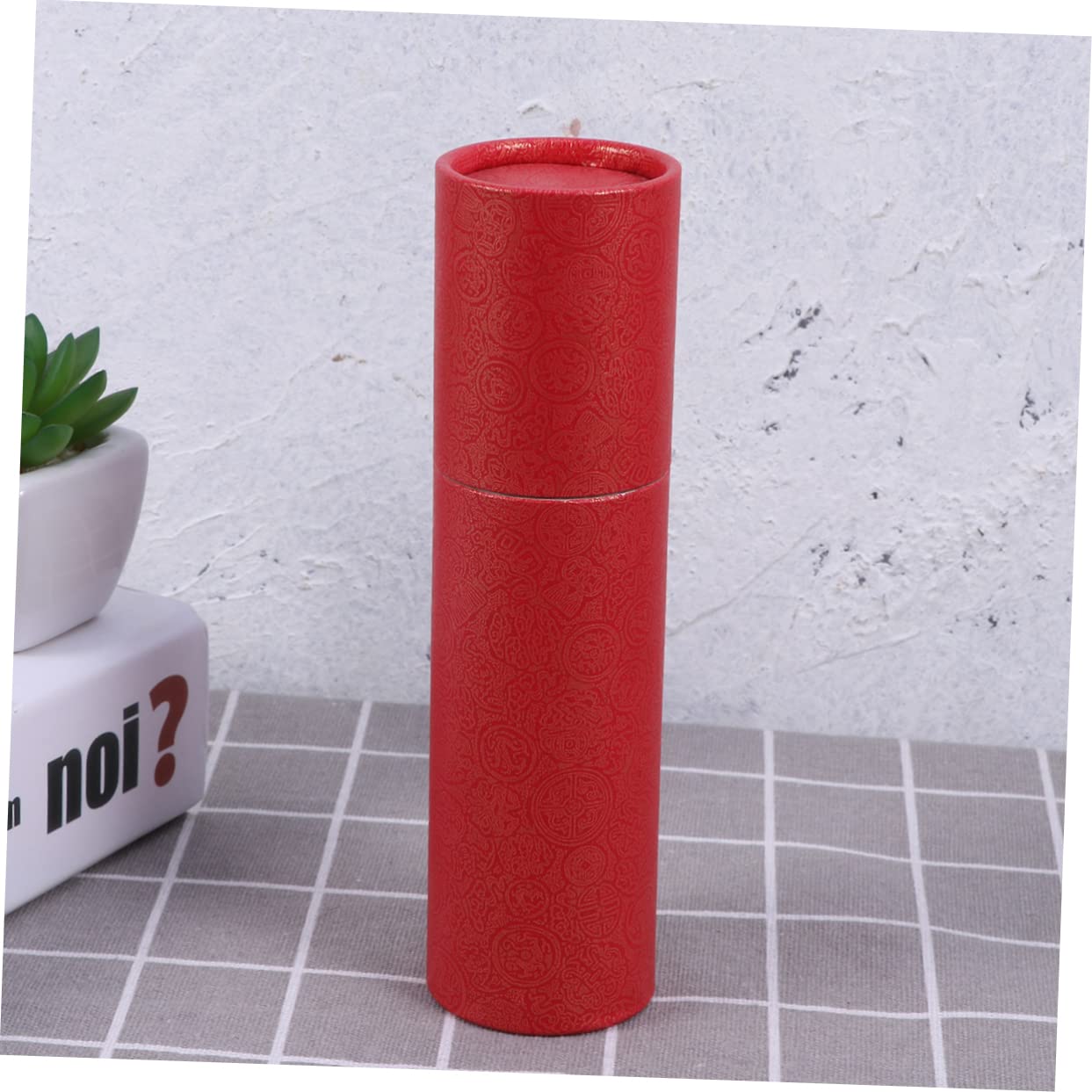 TEHAUX Photo Storage Tube Storage Container with Lid Cylinder Poster Storage Tubes Poster Storage Bag Picture Mailing Tubes Poster Paper Tube Storage Tube with Lid Small Poster Tube Red