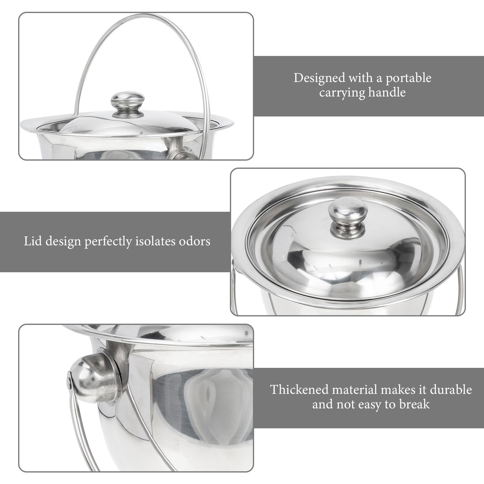 Edelstahl Urinal mit Deckel und Griff Robustes Pipitopf Töpfchen für Senioren Leicht zu Reinigen und Bruchsicher für Heimgebrauch
